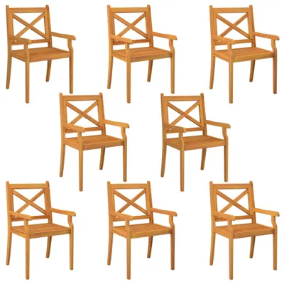 Produktbild von Garten-Essstühle 8 Stk. Massivholz Akazie