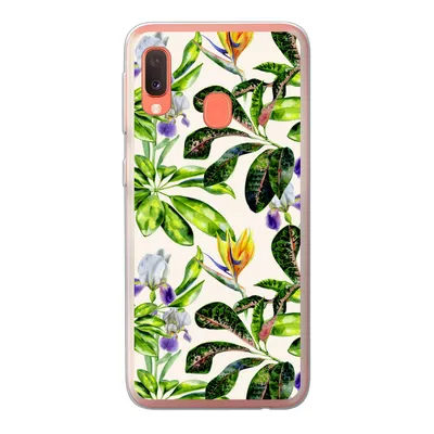 Produktbild von MuchoWow® Handyhülle Schutzhülle Hülle für Samsung Galaxy A20e Blätter - Strelitzia - Blüte Silikon Softcase Handy Hülle - Abdeckung