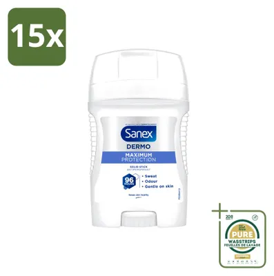 Productafbeelding van 15 x Sanex Maximum Protection Deodorant Stick - 50 ml - Voorraadverpakking - 15 stuks