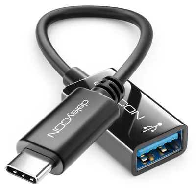 Produktbild von deleyCON USB-C auf USB-A Adapter Kabel USB 3.0 OTG, 17cm für iPhone