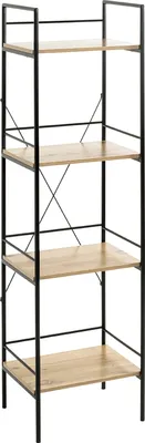 Produktbild von Ablageregal >55909< in eiche, schwarz, MDF, Metall - 34x130x27cm (BxHxT)