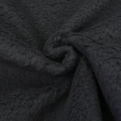 Produktbild von Plüschstoff Meterware Lamm Teddy Krimmer schwarz