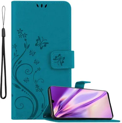 Immagine prodotto di Cadorabo cover per Huawei P30 PRO cover protettiva in blu cover protettiva cover per telefono cellulare cover fiori custodia fiore