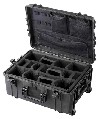 Produktbild von Cases Luftdichter Fotokoffer mit gepolsterten Trennwänden und Trolleys