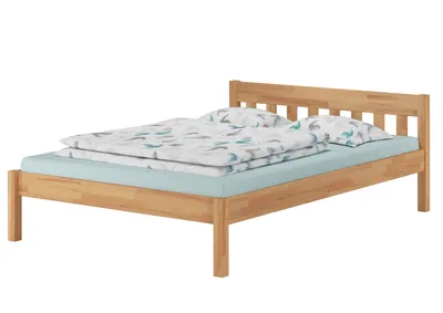 Produktbild von Doppelbett Buchebett lackiert Massivholz Bettrahmen Futonbett 140x200 Zubehör wählbar V-60.83-14ohne Zubehör