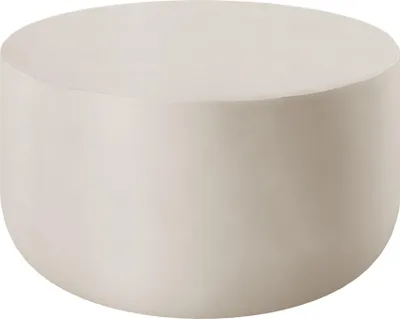 Image de Table basse ronde Ronan, pour intérieur & extérieur, 80x39,5 cm - beige