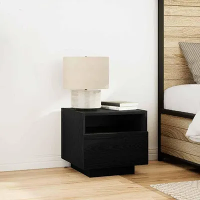Produktbild von vidaXL Nachttisch Schwarz Eichen-Optik 40 x 39 x 37 cm Holzwerkstoff