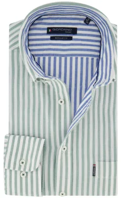 Produktbild von Hemd Giordano grün casual gestreift lange Ärmel