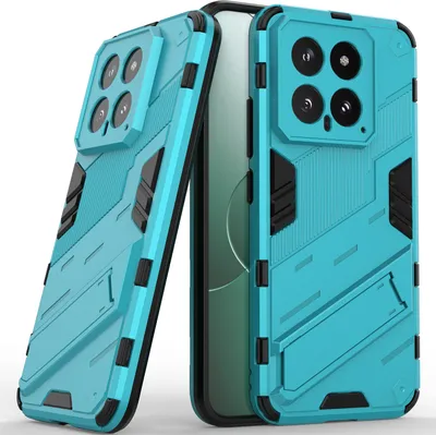 Produktbild von Armor Hülle für Xiaomi 14, Hybrid PC TPU Bumper Stoßfestes Schutzhülle mit Standfunktion Blau