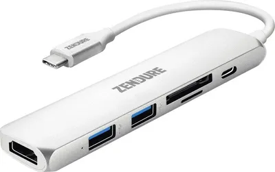Produktbild von Zendure 49W USB-C Hub, 6-in-1 Slim silver   artikel  18459