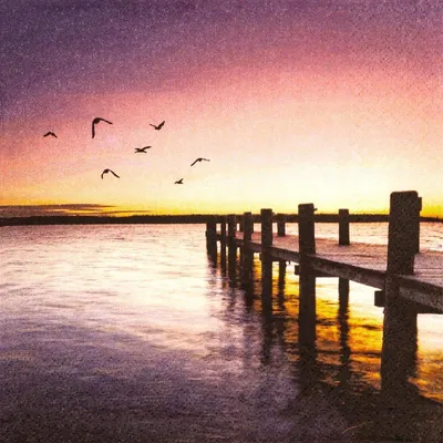 Produktbild von 20 Servietten Sunrise - Meer bei Sonnenaufgang 33x33cm
