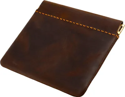 Image de INF Porte-monnaie et clés en cuir véritable - Portefeuille compact à bouton