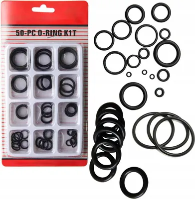 Zdjęcie produktu dla Rosfix Zestaw Uszczelek Typu O-ring 5 – 20 mm, 50 Sztuk – Gumowe Pierścienie Uszczelniające | Odporne na Olej i Chemikalia | Motoryzacja, Przemysł