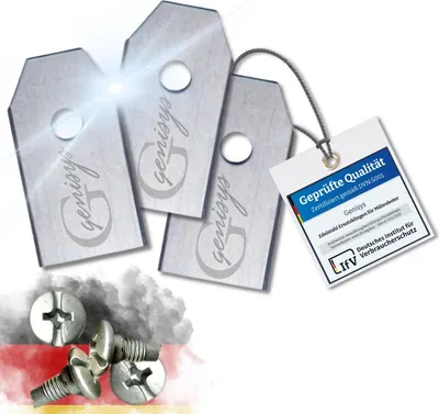Image de Couteau de rechange Genisys compatible avec les lames Anthbot Pion Genie - Acier inoxydable LongLife - 1 trou incassable [testé DIN EN 50636], pièce:9