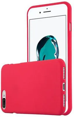 A red phone case is shown in the foreground, with a smartphone behind it.