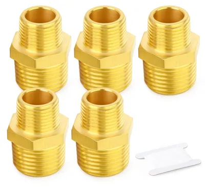 5 Messing-Reduziernippel 1/4" BSP x 1/8" BSP