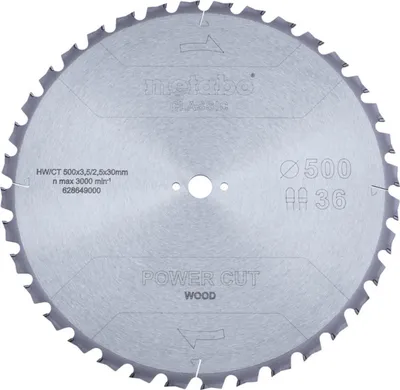 Produktbild von Metabo Sägeblatt power cut wood - classic, 500x30 Z36 TZ 15°