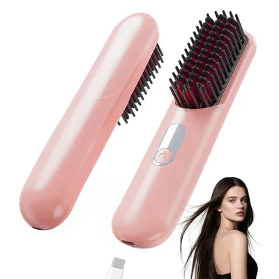 Produktbild von Kabelloser Haarglätter, tragbarer 3D-Mini-Haarglätter, 140–200 °C, 4 Temperatureinstellungen zum Glätten und Locken der Haare
