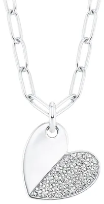 Produktbild von s.Oliver Kette mit Anhänger 925 Sterling Silber Damen Halsschmuck, mit Zirkonia synth, 42+3 cm, Gold, Herz, Kommt in Schmuck Geschenk Box, 2028515