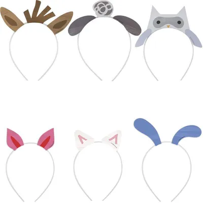 Produktbild von 6 Stück Haarreifen Set mit Bauernhof Tiermotiven für Kindergeburtstag und Mottoparty