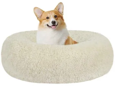 Produktbild von Orthopädisches Hundekissen, rund, Durchmesser 70 cm, beige, waschbar