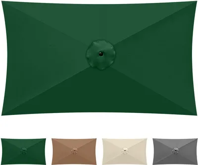 Image de (Dark Green)Rainproof Rectangular Umbrella Balcony Rectangular Folding Patio Umbrella Garden Umbrella Balcony Umbrella