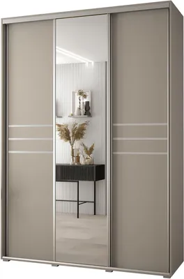 Obrázok produktu pre Skriňa – Šatníková skriňa – Posuvné dvere so zrkadlom – Farba: kašmír – Rozmery: 235 x 170 x 60 cm