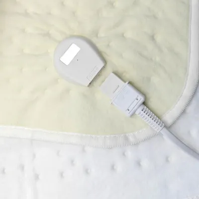 Obrázek produktu pro Elektrická vyhřívací deka – vyhřívací deka 220 V – velká 160x130 cm – s časovačem – vhodná pro praní v pračce – béžová