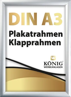 Produktbild von Dreifke® Plakatrahmen DIN A3 | 25mm Alu Profil, eckig | silber | Bilderrahmen...