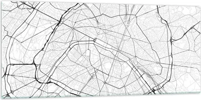 Produktbild von Bilder auf glas - Einteilig - Stadt Karte Paris - 120x50cm - Glasbilder - Wandbilder - Bilder - zum Aufhängen bereit - Wanddekoration aus Glas - Glas Bilder - Wandbild auf Glas - GAB120x50-4868