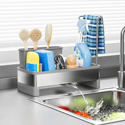 Produktbild von Famanu Spülbecken Organizer mit Abtropfschale - Edelstahl