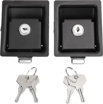 Image de 2 Pcs RV Handle Latch Carbon Steel Zinc Alloy Embedded Panel Toolbox Cabinet Lock for Trailers Car