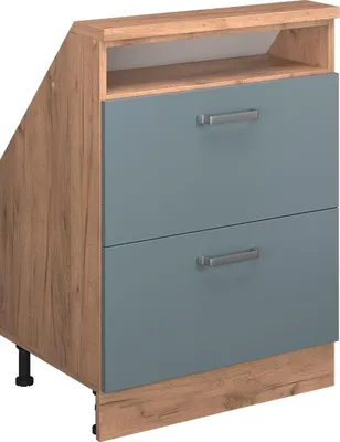 Produktbild von Dachschrägenschrank Vicco Rion Blau-Grau mit 2 Schubladen, Model 56086