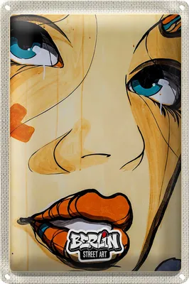 Produktbild von Blechschild Reise 20x30cm Berlin Street art weinenende Frau