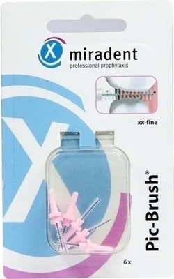 Image de Miradent Brosse interdentaire Pic-Brush xx-Fine rose 6 pces