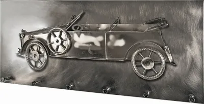 Produktbild von Haku Wandgarderobe, schwarz-nickel - Maße: 80 cm x 13 cm x 35 cm; 32814