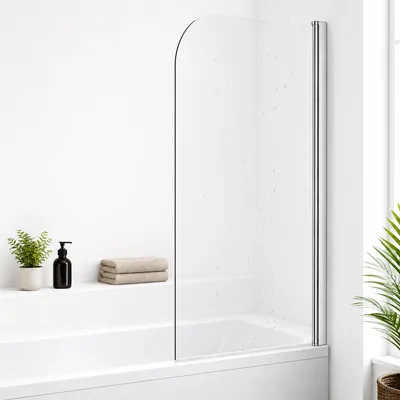 Produktbild von Mucola Duschabtrennung Badewannen Badewannenaufsatz ESG Glas Duschtrennwand Badewannenfaltwand Duschwand - 140x80cm