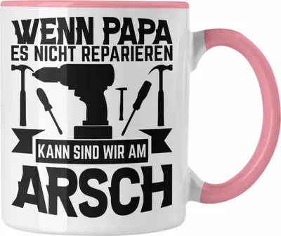 Produktbild von Trendation - Papa Geschenk Tasse Vatertag Wenn Papa Es Nicht Reparieren Kann Geschenkidee Bester Papa Vater (Rosa)