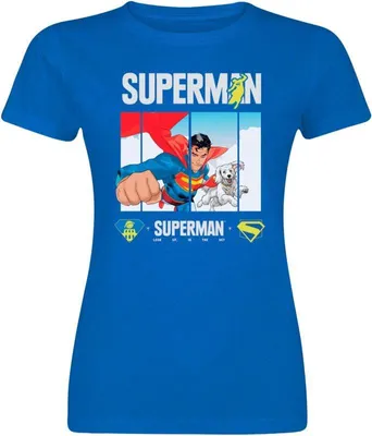 Produktbild von Superman T-Shirt Damen 2025 - Superman Look Up blau XL