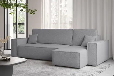 Zdjęcie produktu dla Sofa w kształcie L BEST narożnik tkanina Abriamo szary prawy