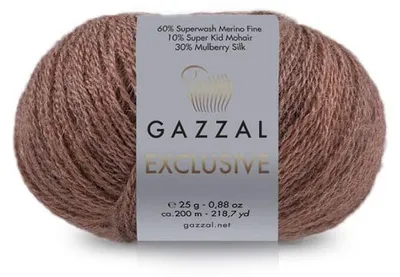Produktbild von Gazzal Exclusive 9926 Nougat – extraweiches Merino-Seide-Mohair Lacegarn 200m