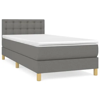 Produktbild von Boxspringbett mit Matratze Dunkelgrau 90x190 cm Stoff