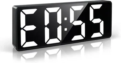 Productafbeelding van Digitale Wekker - Tafelklok LED - Wakker Worden - Grote Cijfers - 158 cm - Wit
