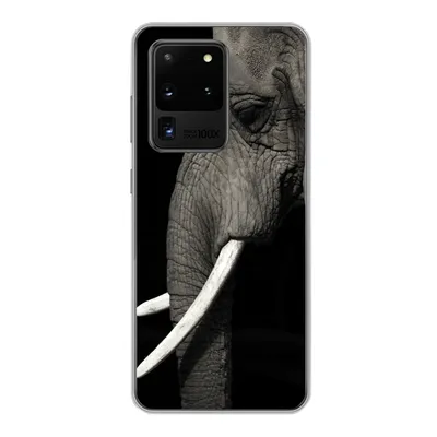 Produktbild von MuchoWow® Handyhülle Schutzhülle Hülle für Samsung Galaxy S20 Ultra Elefant - Tier - Stoßzahn Silikon Softcase Handy Hülle - Karteninhaber