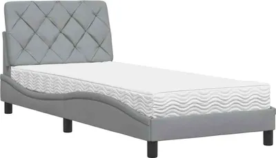 Produktbild von Maison Exclusive - Bett mit Matratze Hellgrau 80x200 cm Stoff