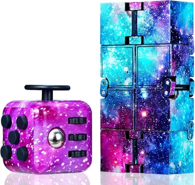 Produktbild von Anti Stress Spielzeug,Fidget Toys Set, Bunt Fidget Toys, Galaxie Infinity Cube Unendliche Flip Würfel zum Stressaubbau bei Nervösität, Fidget Toy