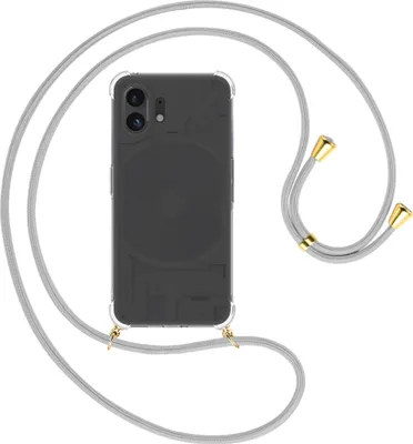 Produktbild von Handykette Backcover-Schutzhülle mit Band (Metall goldfarben) für Nothing Phone (2) (A065, 6.7'') - silbergrau