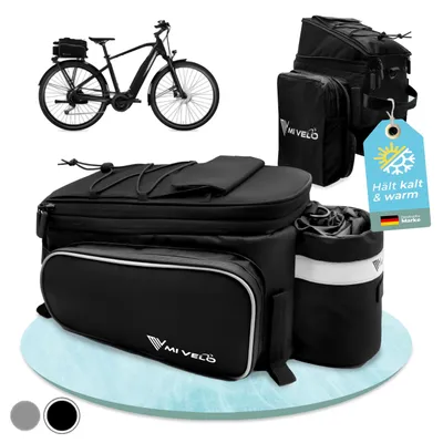 Obrázok produktu pre Cyklistická taška na nosič 20 litrov, izolovaná, vodoodpudivá, čierna, pre cyklistický výlet