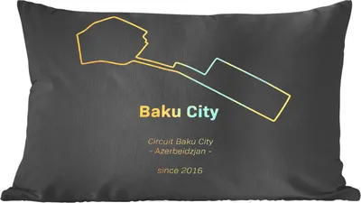 Produktbild von MuchoWow® Zierkissen Sofakissen Wohnzimmer Dekokissen 50x30 cm Baku - Formel 1 - Rennstrecke - Wohnzimmerdekoration - Polster mit Photo