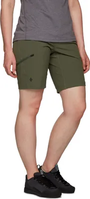 Damen-Shorts "Valley Shorts" von Black Diamond in Olivgrün; ideal für Outdoor-Aktivitäten.